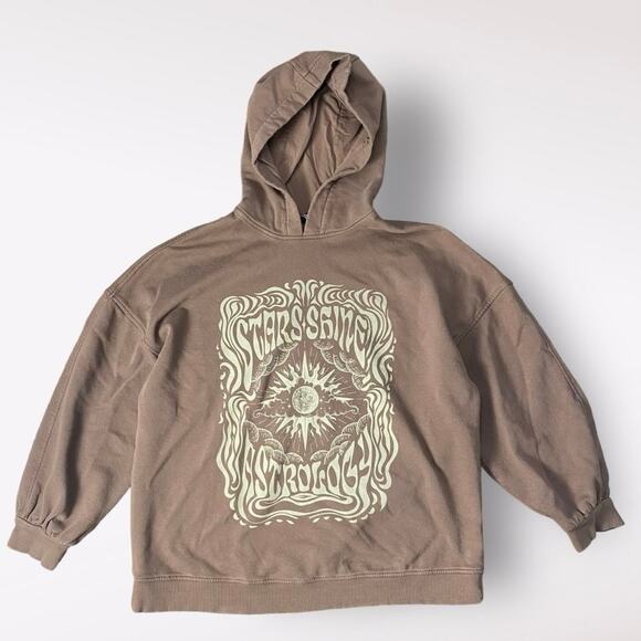 Divided Stars Shine Brown Astrology‎ Hoodie Size L - Picture 1 of 7